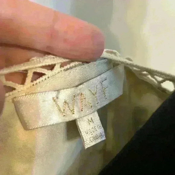 WAYF Revolve Pembrook Swing Dress Beige Floral Crochet Size Medium - Picture 7 of 8